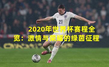 2020年世界杯赛程全览：激情与荣耀的绿茵征程